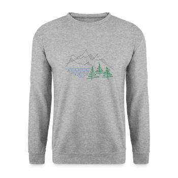 Mountains - Unisex Sweatshirt - salt & pepper - Front - Alina (178cm) & Michal (187cm)