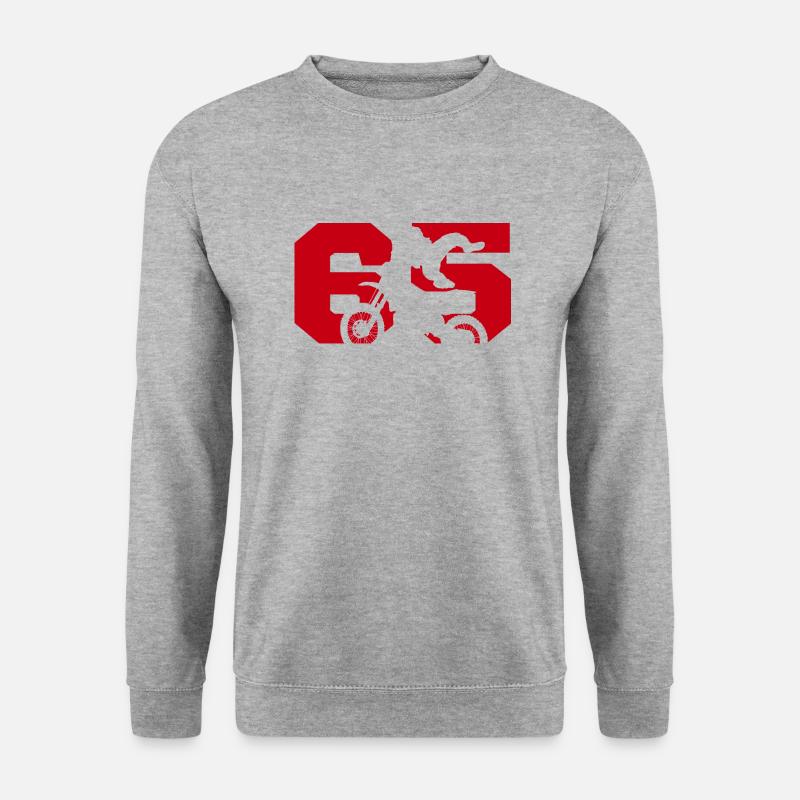 Moto 65 Biker - Unisex Pullover - Weißgrau meliert