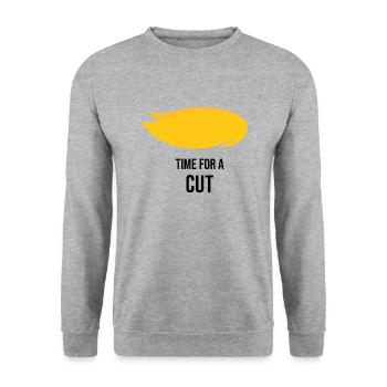 Time for a cut - Unisex Sweatshirt - salt & pepper - Front - Alina (178cm) & Michal (187cm)