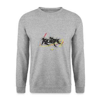 Aura Graffiti - Unisex Sweatshirt - salt & pepper - Front - Alina (178cm) & Michal (187cm)