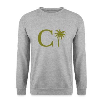 Lettre c vert Palm - Sweat-shirt Unisexe - gris chiné - Devant - Alina (178cm) & Michal (187cm)