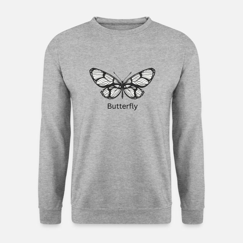 Butterfly - Unisex Pullover - Weißgrau meliert