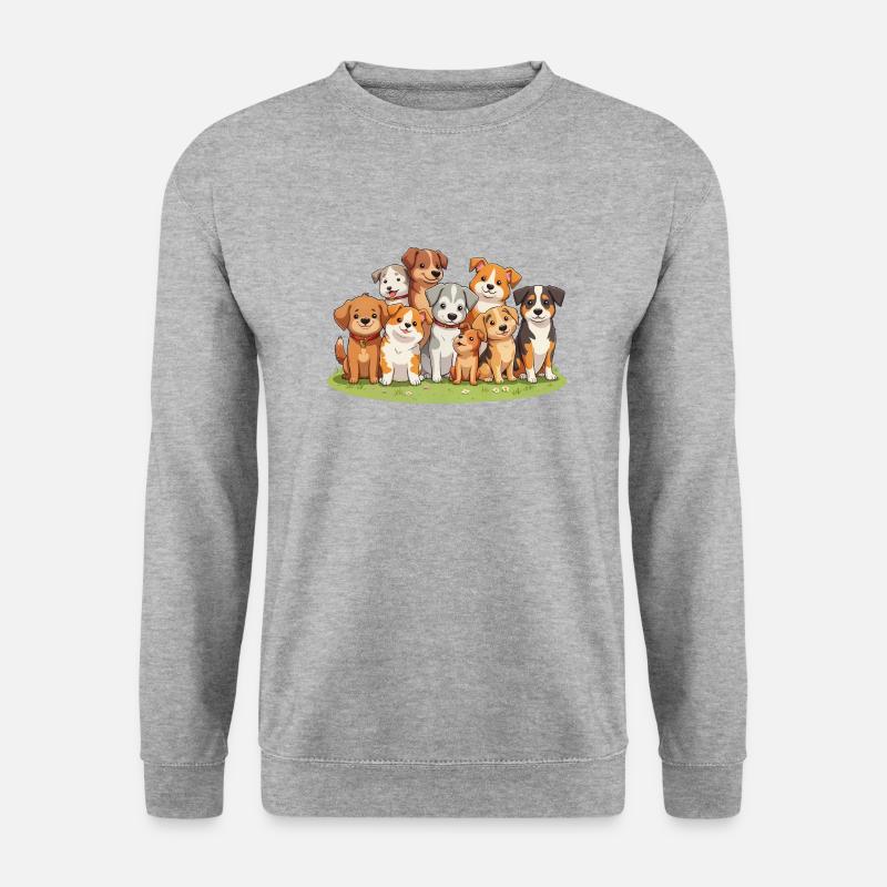 Ein Rudel Hunde - Unisex Pullover - Weißgrau meliert