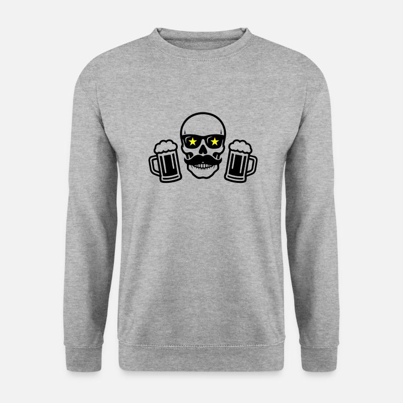Bier Skelett Party - Unisex Pullover - Weißgrau meliert