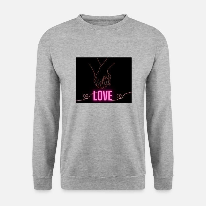 LOVE - Unisex Pullover - Weißgrau meliert