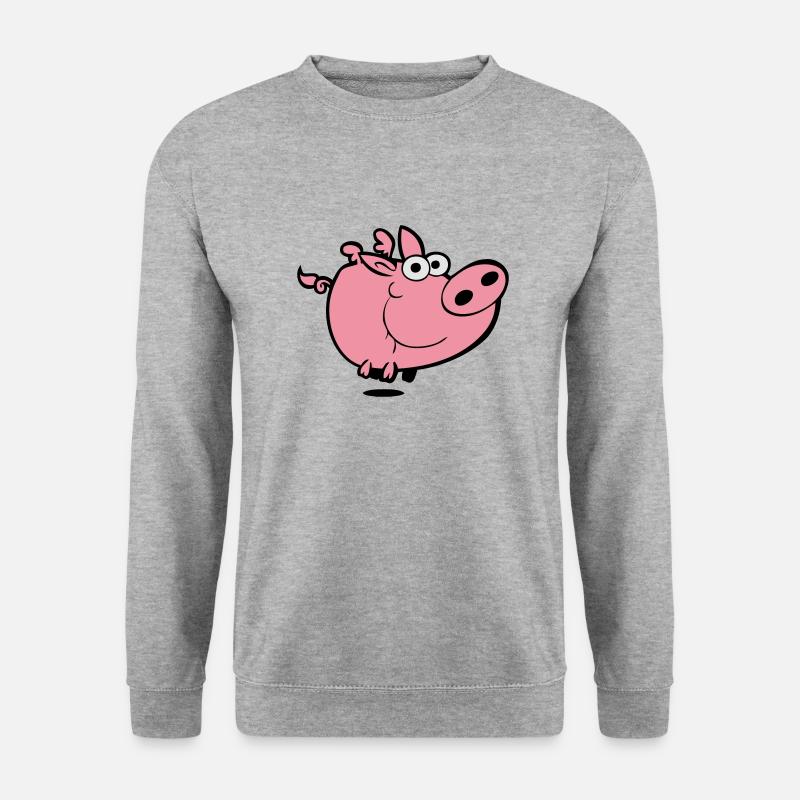flying pig - Unisex Pullover - Weißgrau meliert