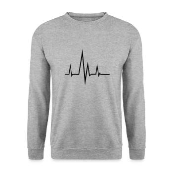 Pulse - Frequency - Heartbeat - Unisex Sweatshirt - salt & pepper - Front - Alina (178cm) & Michal (187cm)