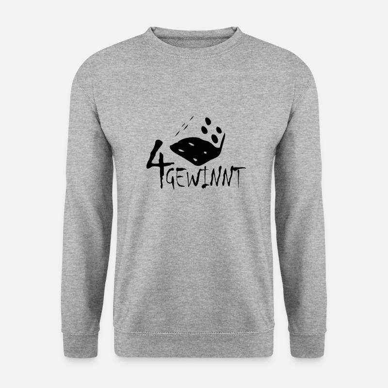 4 gewinnt - Unisex Pullover - Weißgrau meliert