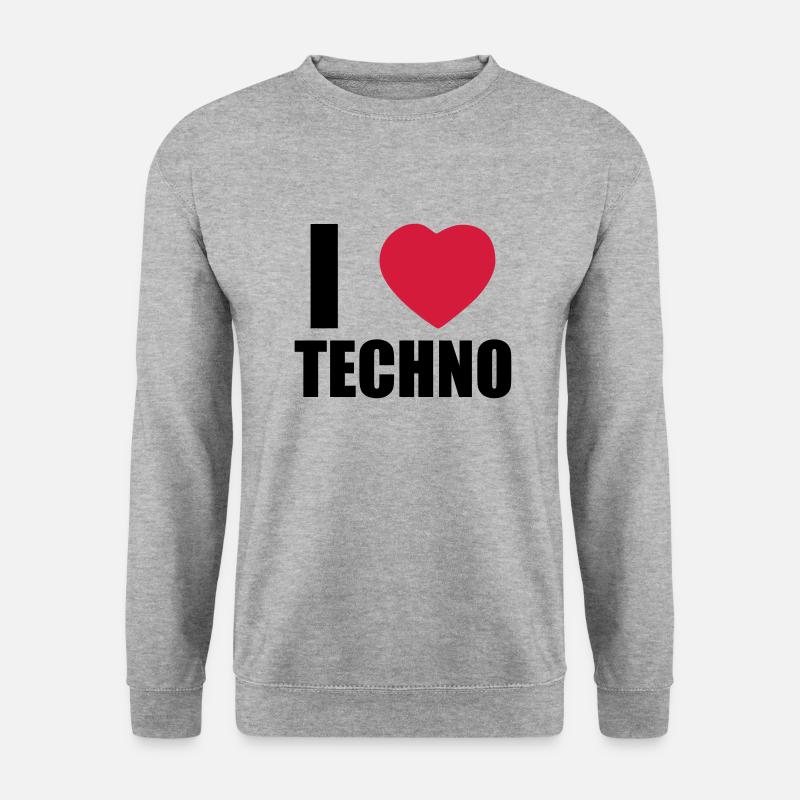 I LOVE TECHNO 2 - Unisex Sweatshirt - salt & pepper
