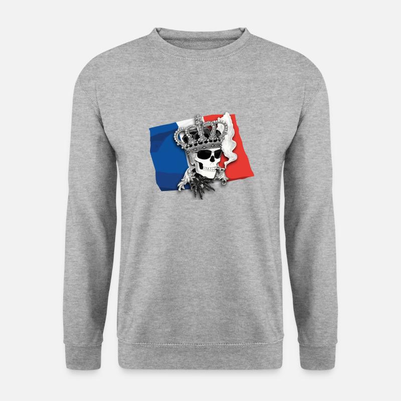 Fanshirt-Frankreich - Unisex Pullover - Weißgrau meliert