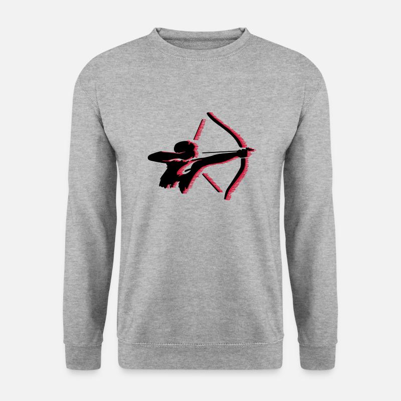 Bogenschütze - Unisex Pullover - Weißgrau meliert