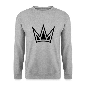 crown7 - Sweat-shirt Unisexe - gris chiné - Devant - Alina (178cm) & Michal (187cm)