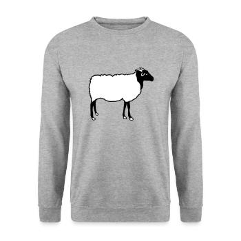 Schaf Schafe Heidschnucke Lamm Schäfer Lämmer - Unisex Pullover - Weißgrau meliert - Vorne - Alina (178cm) & Michal (187cm)