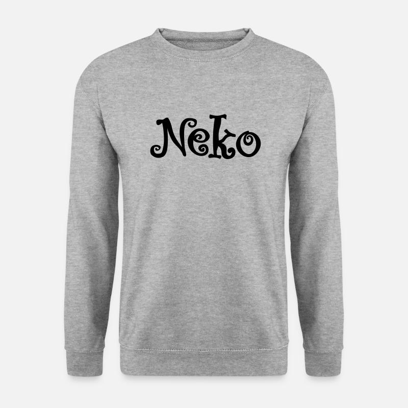 Neko Schriftzug - Unisex Pullover - Weißgrau meliert