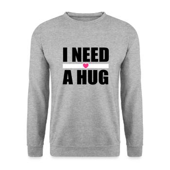 Hug Festival Fun saying - Unisex Sweatshirt - salt & pepper - Front - Alina (178cm) & Michal (187cm)