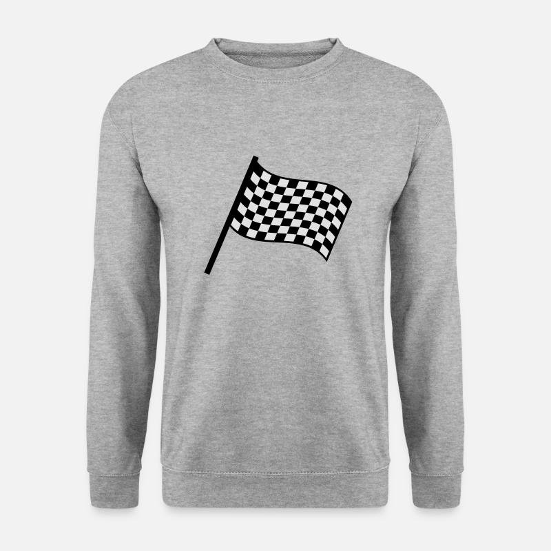 racing_flag - Unisex Pullover - Weißgrau meliert