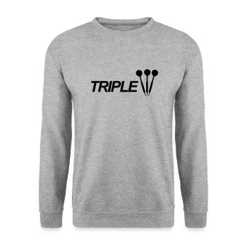dart, 180, triple, dart, club, steel,double.arrow - Unisex Sweatshirt - salt & pepper - Front - Alina (178cm) & Michal (187cm)