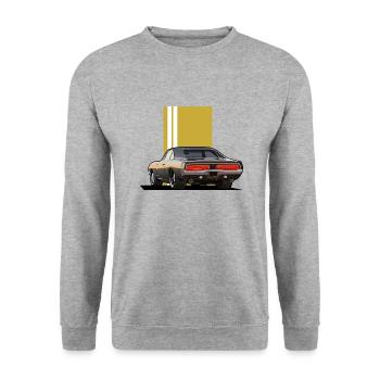 MuscleCar - Sweat-shirt Unisexe - gris chiné - Devant - Alina (178cm) & Michal (187cm)