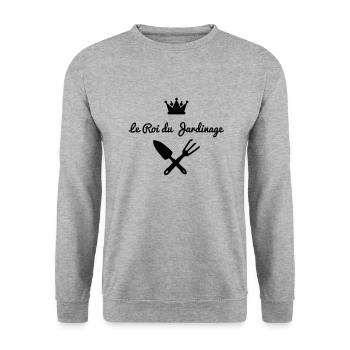roi jardinage version 1 - Sweat-shirt Unisexe - gris chiné - Devant - Alina (178cm) & Michal (187cm)