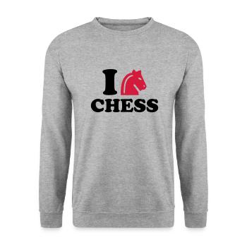 I love Chess - Unisex Sweatshirt - salt & pepper - Front - Alina (178cm) & Michal (187cm)