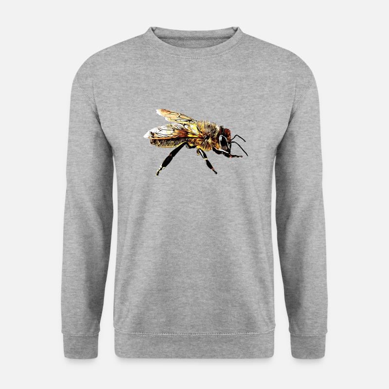 Biene - Unisex Pullover - Weißgrau meliert