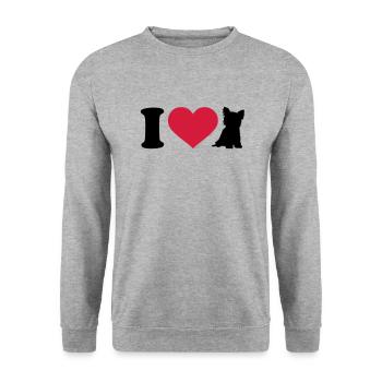 Yorkshire - Unisex Pullover - Weißgrau meliert - Vorne - Alina (178cm) & Michal (187cm)