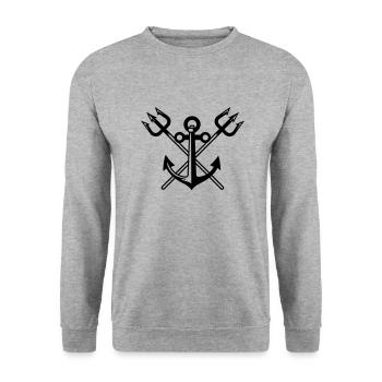 Capitaine - Sweat-shirt Unisexe - gris chiné - Devant - Alina (178cm) & Michal (187cm)