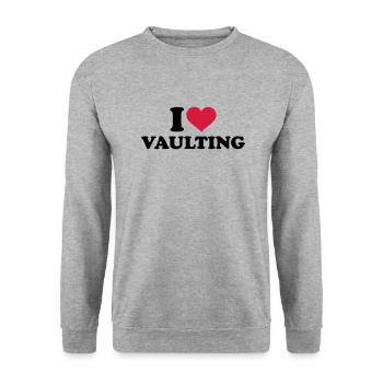 Voltigieren - Unisex Pullover - Weißgrau meliert - Vorne - Alina (178cm) & Michal (187cm)
