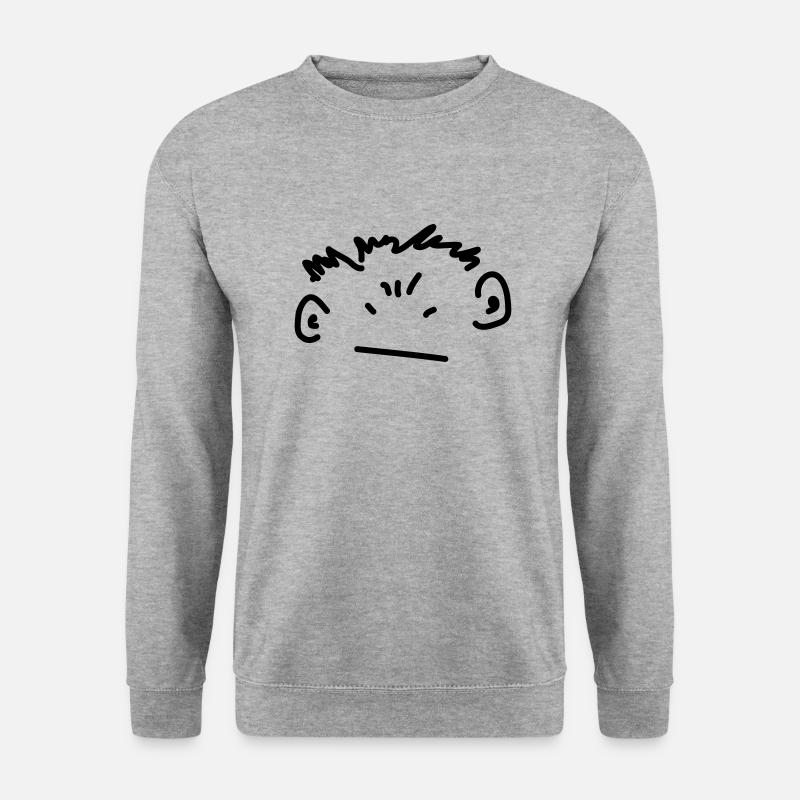 wütender Junge - Unisex Pullover - Weißgrau meliert
