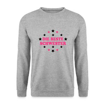 Die beste schwester - Unisex Sweatshirt - salt & pepper - Front - Alina (178cm) & Michal (187cm)