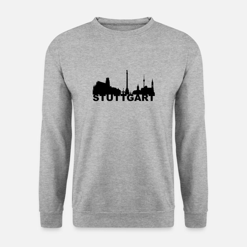 Stuttgart Deutschland Skyline Hauptstadt Geschenk - Unisex Pullover - Weißgrau meliert