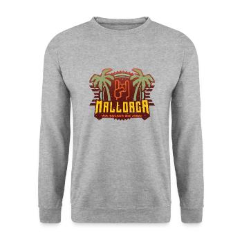 Mallorca rocken 02 - Unisex Pullover - Weißgrau meliert - Vorne - Alina (178cm) & Michal (187cm)