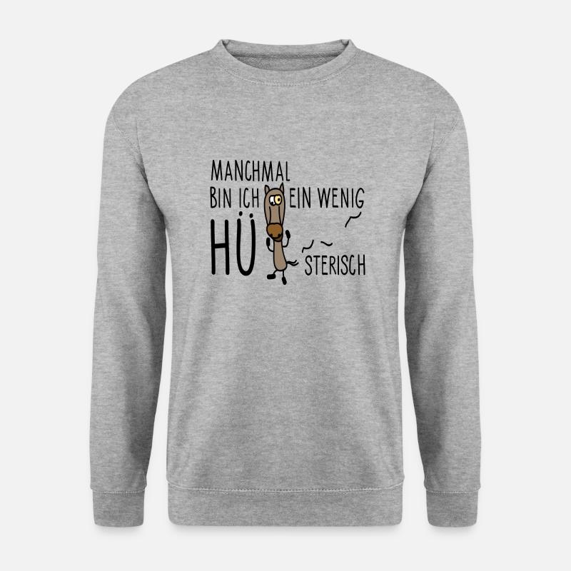 Hysterisches Pferd - Unisex Pullover - Weißgrau meliert