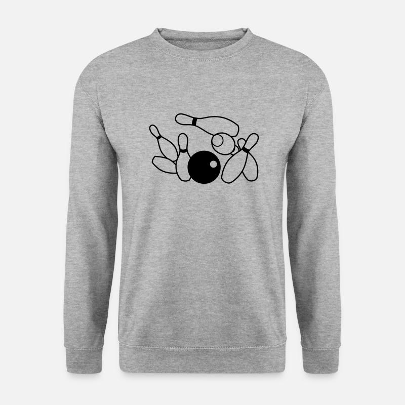 bowling - Unisex Pullover - Weißgrau meliert