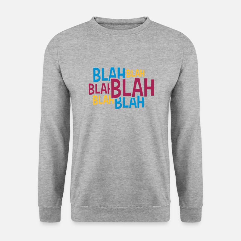 Comic Blah Bunt - Unisex Pullover - Weißgrau meliert