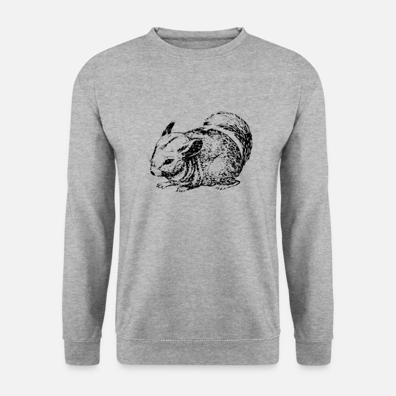 Chinchilla Umriss - Unisex Pullover - Weißgrau meliert