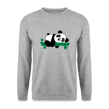 Lazy panda - Unisex Sweatshirt - salt & pepper - Front - Alina (178cm) & Michal (187cm)