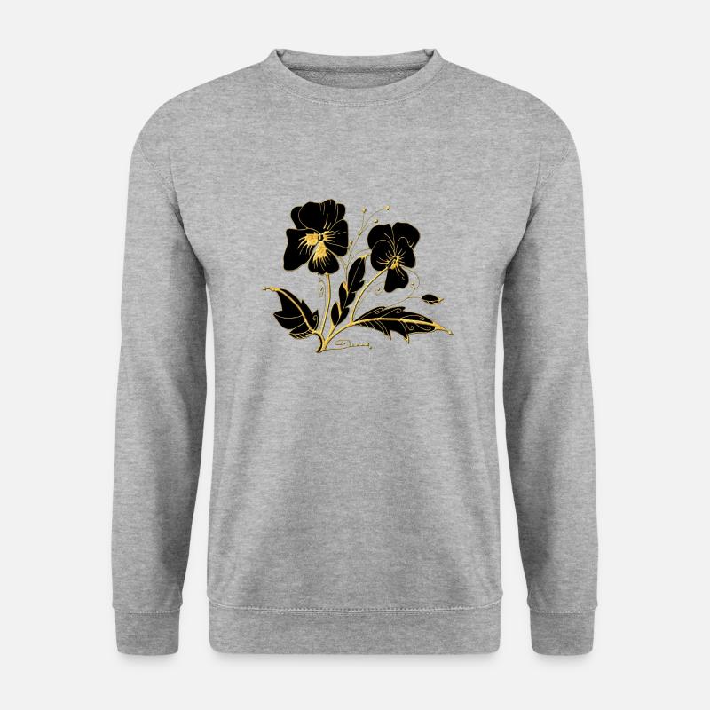 Blumen - Unisex Pullover - Weißgrau meliert