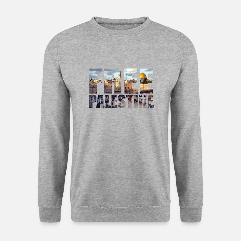 Freies Palästina - Unisex Pullover - Weißgrau meliert