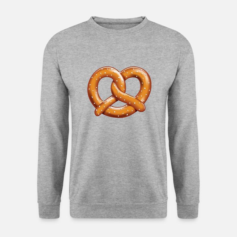 Brezel - Unisex Pullover - Weißgrau meliert