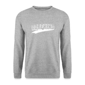 dorf dorfkind aufkleber sticker dorfi stadt fest - Unisex Pullover - Weißgrau meliert - Vorne - Alina (178cm) & Michal (187cm)