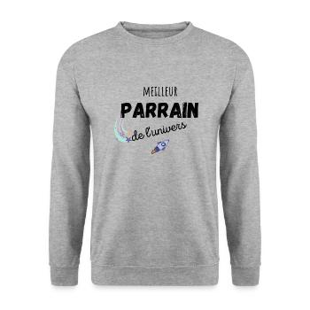 meilleur parrain de l'univers cadeau parrain - Sweat-shirt Unisexe - gris chiné - Devant - Alina (178cm) & Michal (187cm)