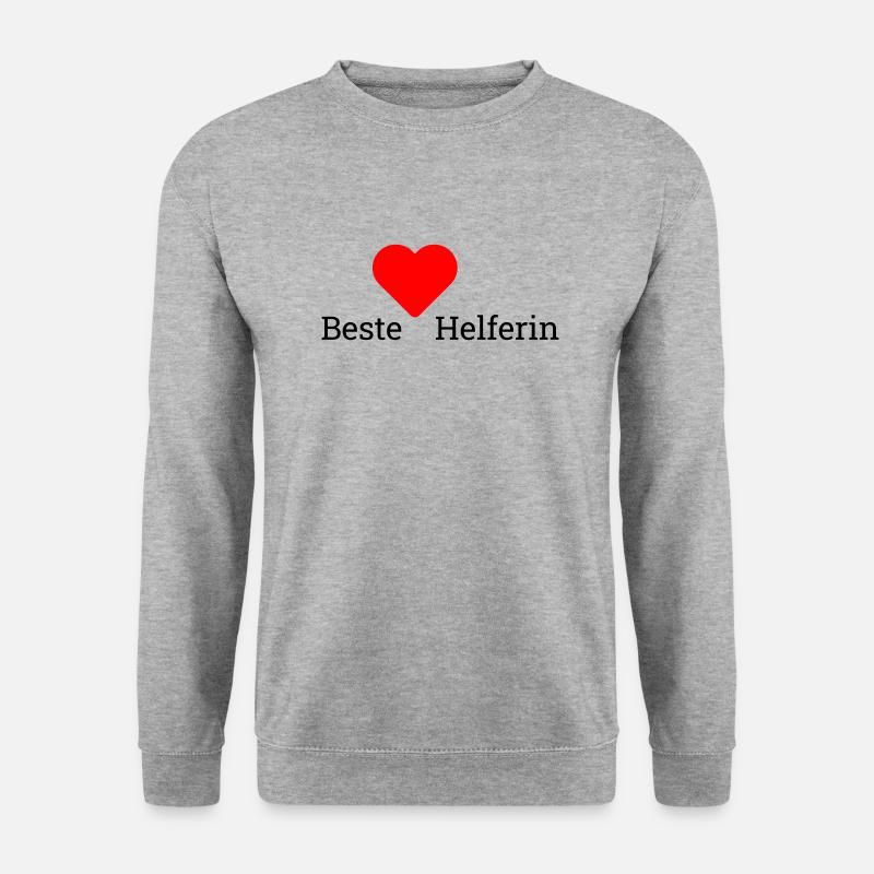 beste helferin - Unisex Pullover - Weißgrau meliert