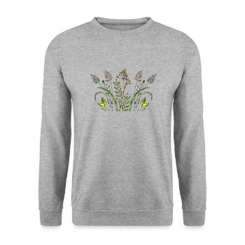 List - Unisex Sweatshirt - salt & pepper - Front - Alina (178cm) & Michal (187cm)