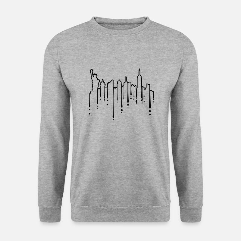 Tropfen Freiheitsstatue NYC - Unisex Pullover - Weißgrau meliert