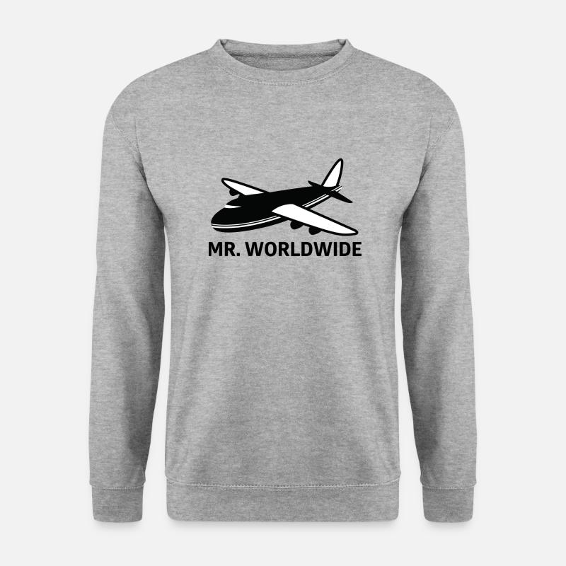Mister Worldwide - Unisex Pullover - Weißgrau meliert