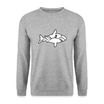 Poisson Requin Prédateur Eau Graffiti Océan - Sweat-shirt Unisexe - gris chiné - Devant - Alina (178cm) & Michal (187cm)
