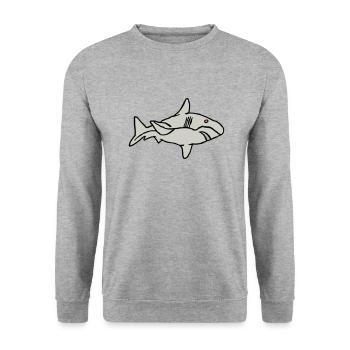 Poisson Requin Prédateur Eau Graffiti Océan - Sweat-shirt Unisexe - gris chiné - Devant - Alina (178cm) & Michal (187cm)
