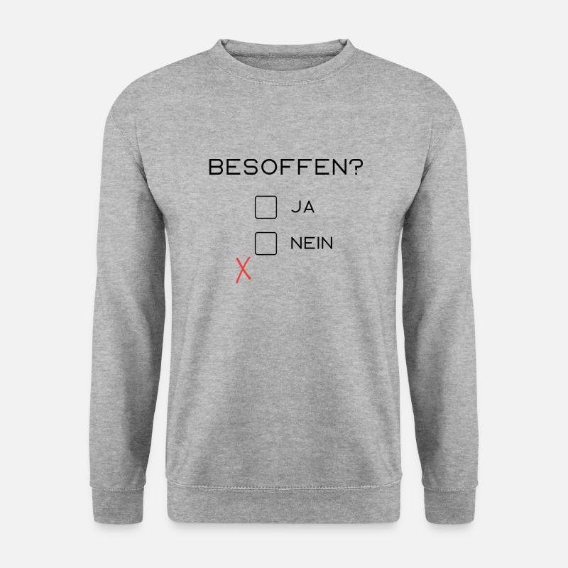 Besoffen? - Unisex Pullover - Weißgrau meliert