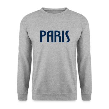 Paris - Sweat-shirt Unisexe - gris chiné - Devant - Alina (178cm) & Michal (187cm)